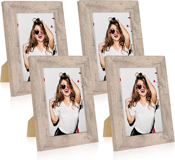 5x7 Picture Frame Set of 4, Smoke Gray Frame by iRahmen