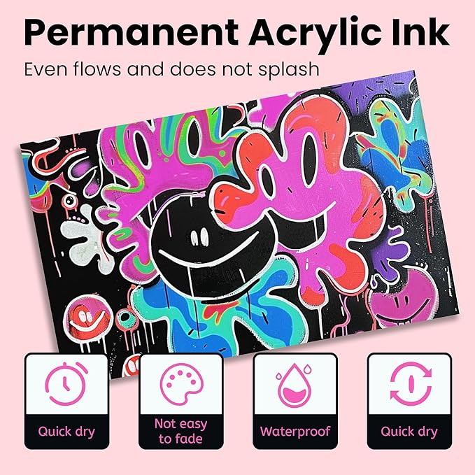 3 Pcs Pink Jumbo Permanent Markers: 15mm Wide Tip Thick Acrylic Paint Pen Large - Image 3