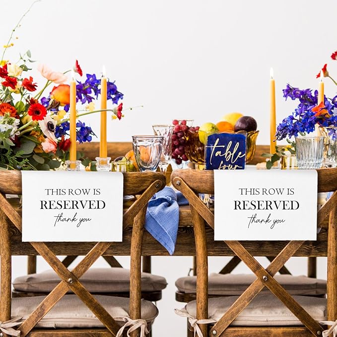 Reserved Seating Chair Signs, This Row Is Reserved Pew Cloths Seating - Image 6
