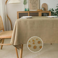 NLMUVW Tan Linen Tablecloth Rectangle, Farmhouse Table Cloth Textured Water by NLMUVW