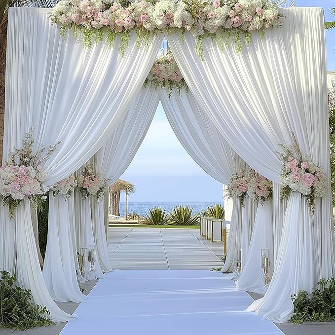 60ft x 15ft White Wrinkle Free Backdrop Curtains - Image 6