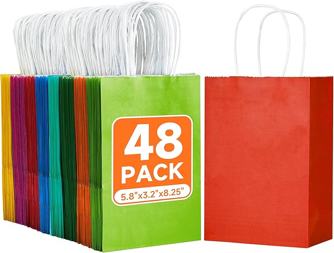 METAPRINT 48 Pcs Rainbow Paper Gift Bags by METAPRINT