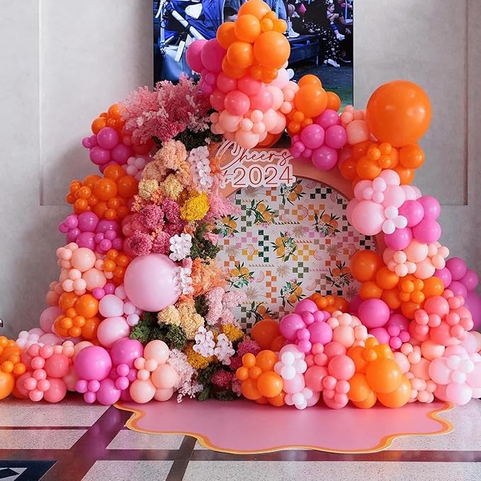 Pink and Orange Balloons 12 Inch - Image 6