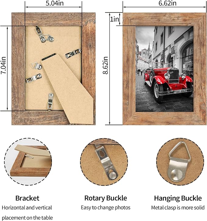 5x7 Picture Frame Set of 4, High Definition Real Glass 5 x 7 Photo Frames - Image 5