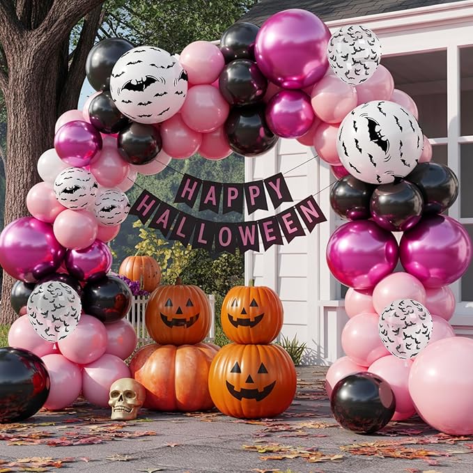 Pink Halloween Balloons Set - Image 8