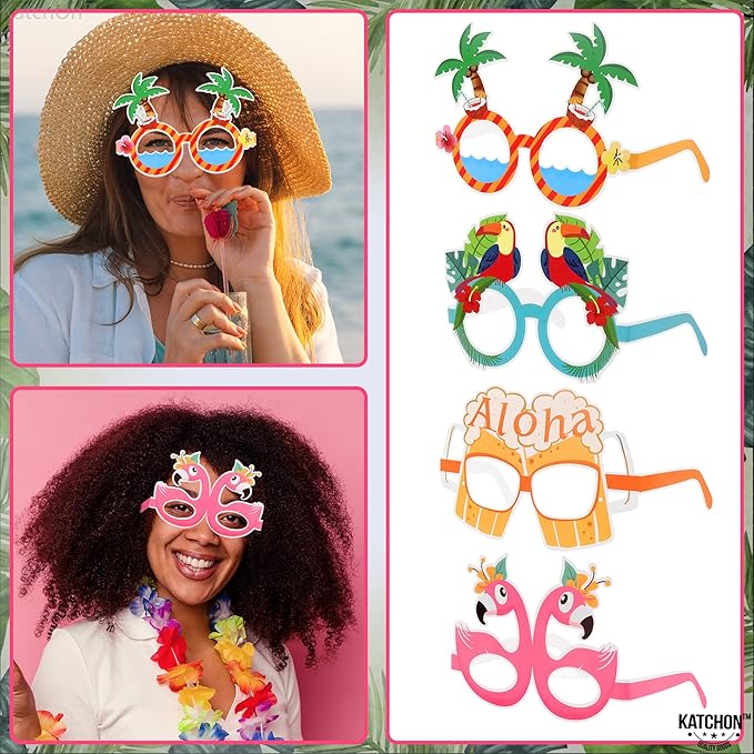KatchOn, Luau Glasses for Luau Party Decorations - Image 5