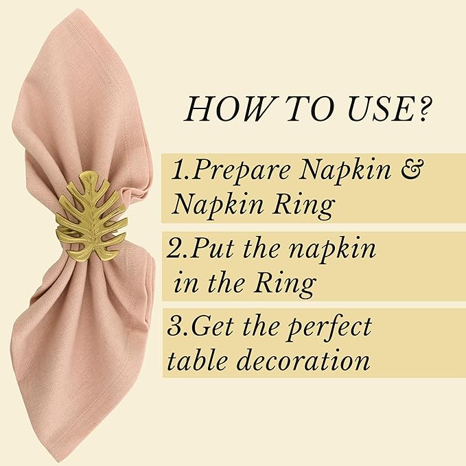 Napkin Rings Set of 12 Metal Napkin Holder Cuffs - Image 9