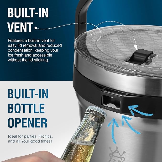 Insulated Ice Bucket with Lid & Scoop-XL Double-Walled, bar Essentials - Image 8