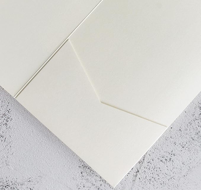 20 PCS Ivory Tri-fold Laser Cut Wedding Invitation Pockets - Image 6