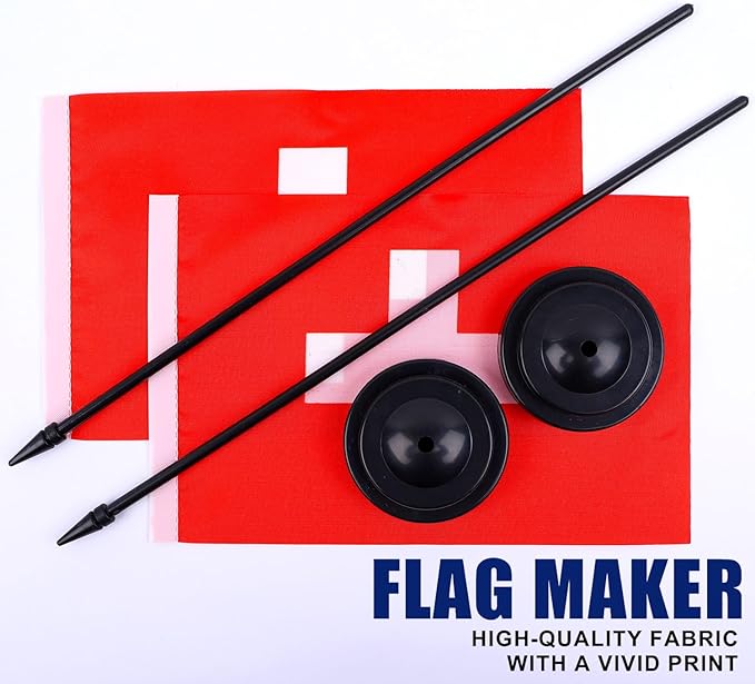 Switzerland Desk Flag 12" Solid Pole Deluxe Set Swiss Flags Banner Mini Small - Image 5