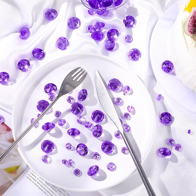 Hicarer 800 Pieces Diamond Decorations Acrylic Diamond Table Scatter Crystals - Image 3