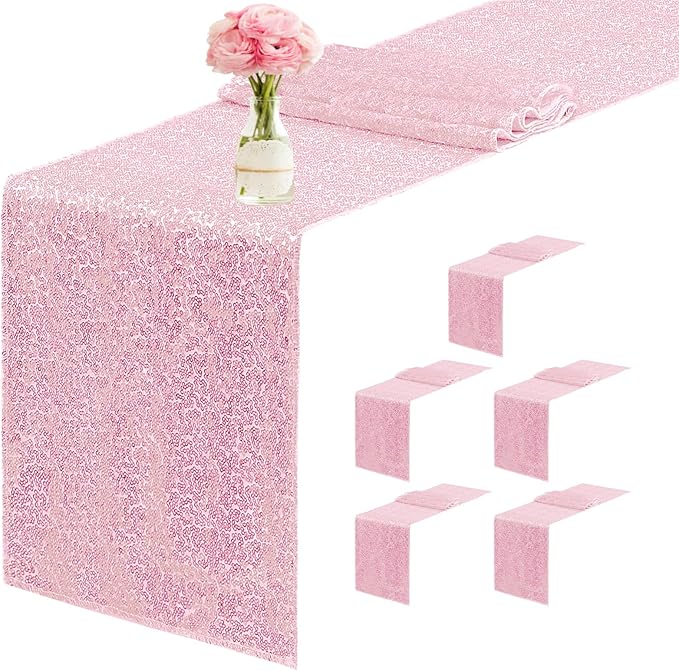 6 Packs 12 x 72 inches Sequin Table Runner by Unknown