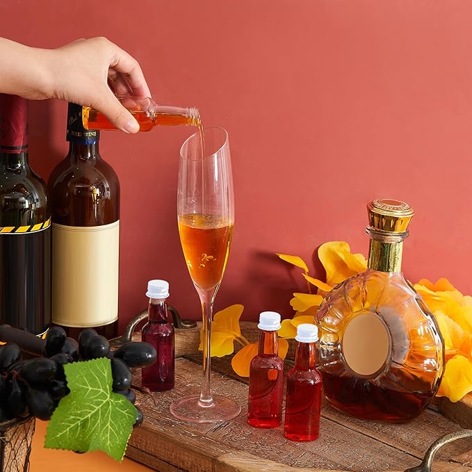 Tessco 100 Pcs Mini Liquor Bottles Plastic Mini Salad Dressing Bottle Christmas - Image 3