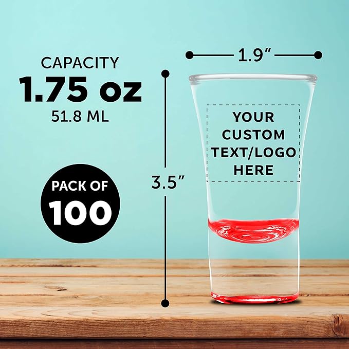Custom 2 oz. Lord Shooter Etched Shot Glasses, 100 pack, Personalized Text - Image 5