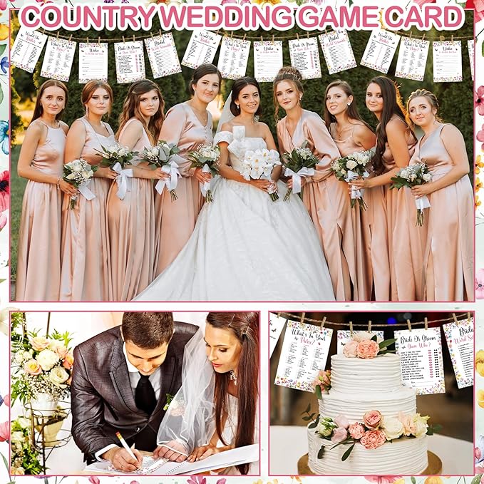 Teling 145 Pieces Bridal Shower Game Bridal Shower Favors Set Wedding Games - Image 7
