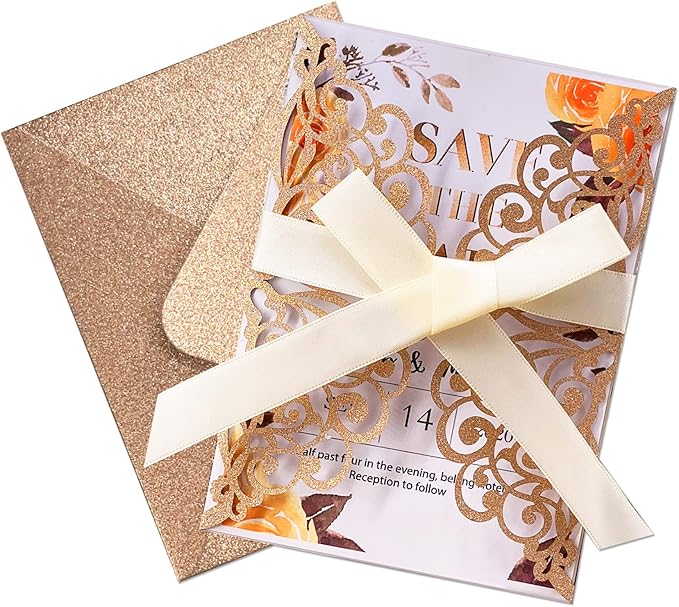 50Pcs Laser Cut Wedding Invitation - Image 3