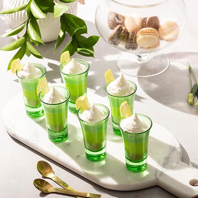 M&N HOME Green 2 Oz Shot Glasses, Heavy Base, Christmas Gift - Image 6