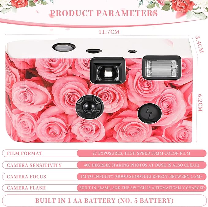 12 Pack Disposable Camera Bulk for Wedding 34 mm Single Use Film Camera - Image 4