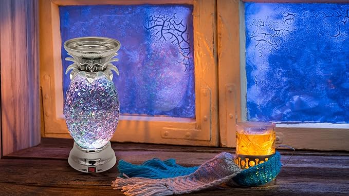 YAKii 9.5" Pineapple LED Color Changing Shine Lamp, Swirling Water Waves Lamp - Image 6