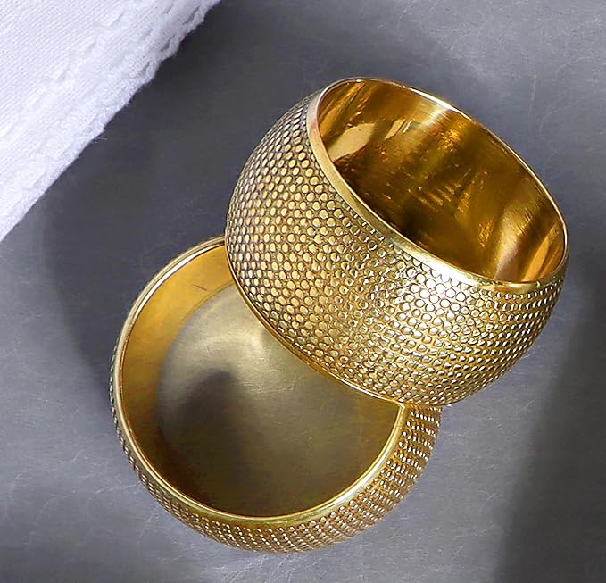 Gold Napkin Rings Set of 12 - Image 7