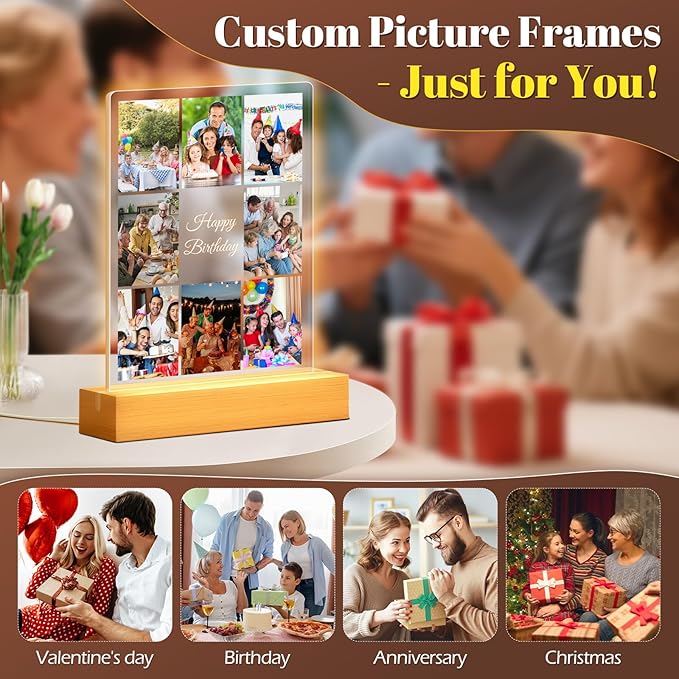 Custom Picture Frames with Photo, Personalized Collage Photo Frame with Night - Image 8