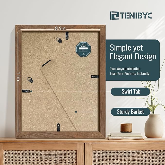 8.5 by 11 Picture Frame Brown - Image 3