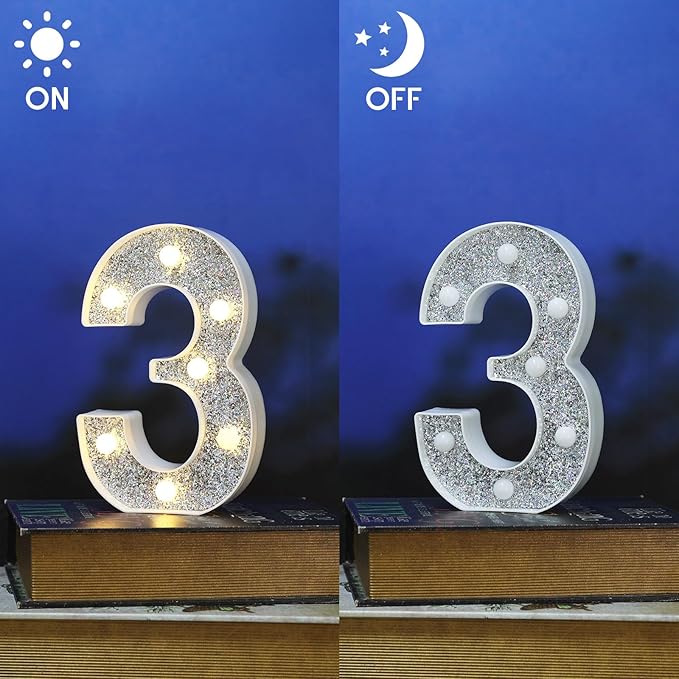 Marquee Light Letters for Table Decorations, Glitter Light Up Signs for Prom - Image 2