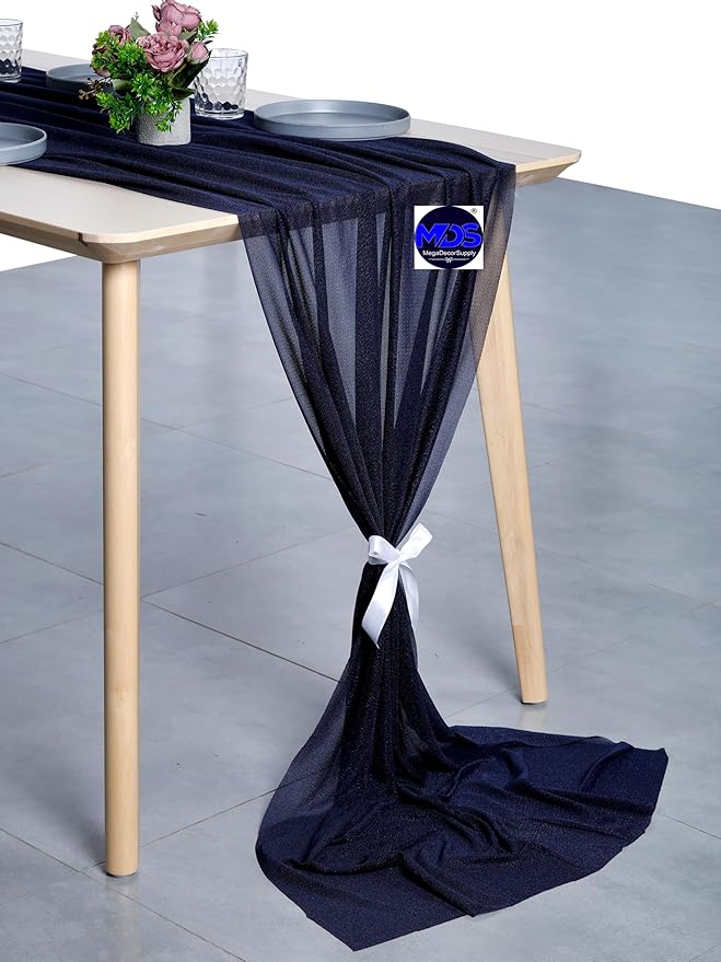 MDS 2 Pack 14ft Chiffon Table Runner 29 x 170 Inches Sheer Wedding Runner - Image 3