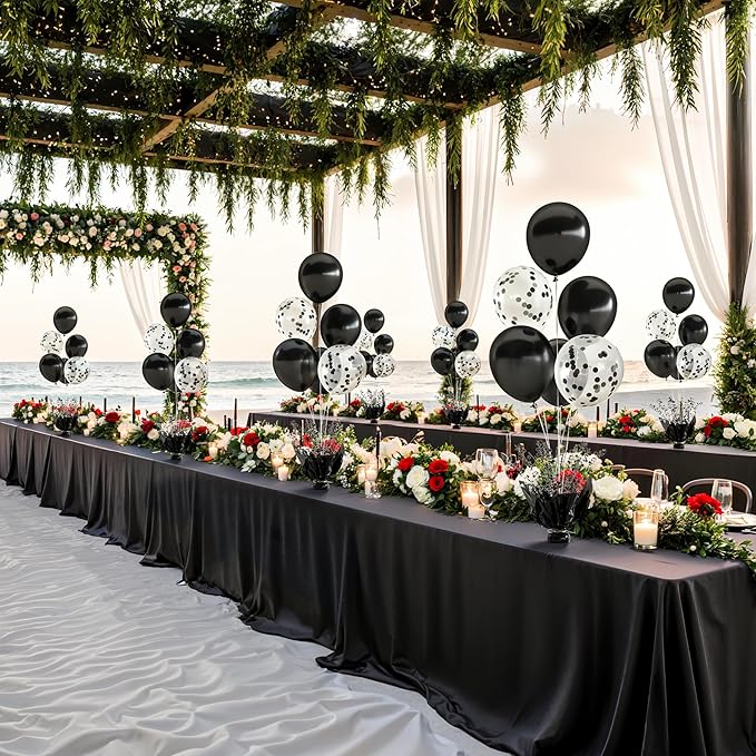 6 Set Black Balloon Table Centerpieces - Image 2
