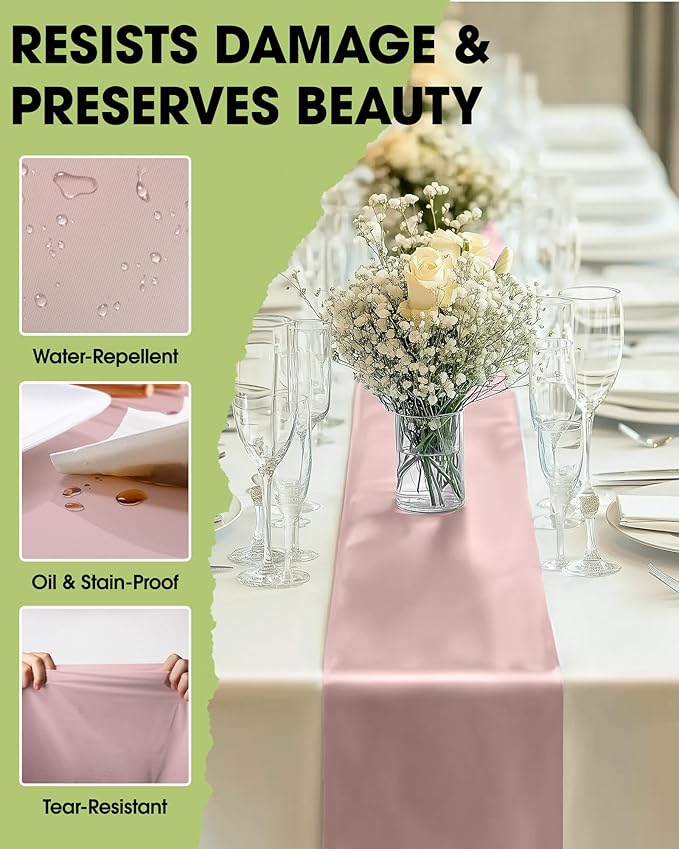 Pureegg Dusty Pink Plastic Table Runners - Image 3