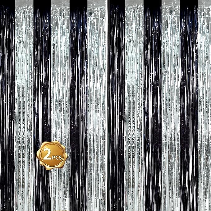 BEISHIDA 2Pcs Black Silver Door Streamers Congrats Grade 2025 Decoration by Beishida