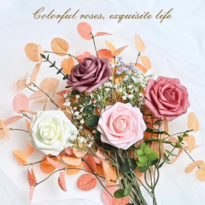 BLEUM CADE 36Pcs Artificial Flowers Fake Roses - Image 6