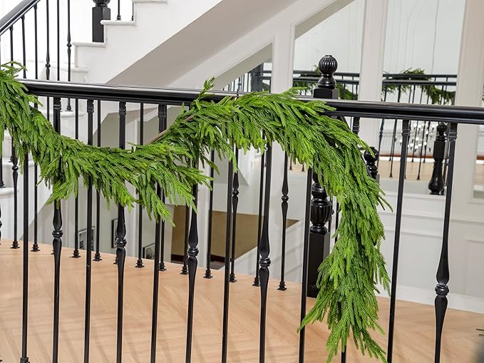 72" Norfolk Pine Garland Real Touch Christmas Garland Faux Cedar Garland - Image 5