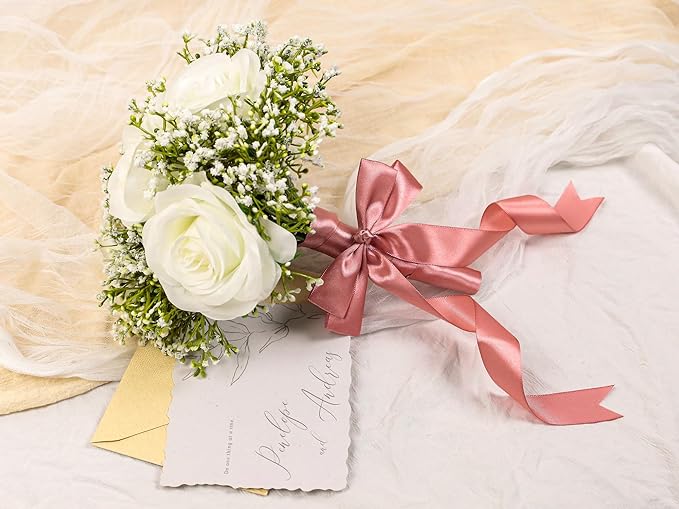 Rose Gold Satin Ribbon 1 inch X Continuous 100 Yards, Single Face Polyester - Image 6