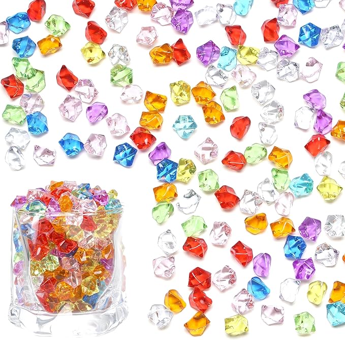 LAIDANLA 500PCS Multicolor Acrylic Gems Fake Ice Cubes Vase Fillers by LAIDANLA