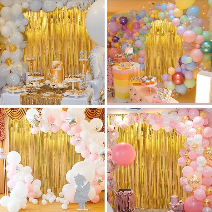 6 Pack Gold Foil Fringe Curtains Streamers Party Decorations 3.3 x 8.2 ft - Image 5