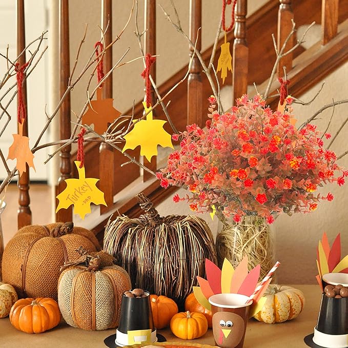 Artificial Fall Flowers, Fake Outdoor UV Resistant Autumn Plants - Image 3