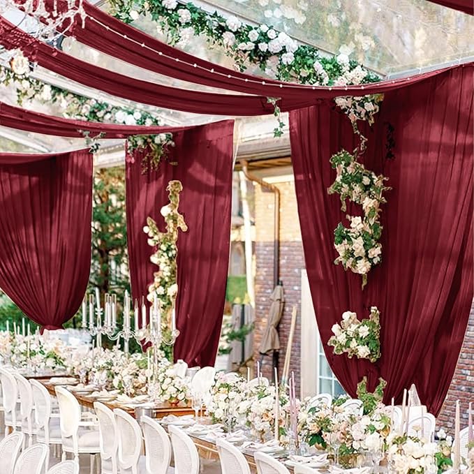 FUHSY Ceiling Drapes Wedding Arch Draping Fabric Chiffon Fabric Drapery by FUHSY