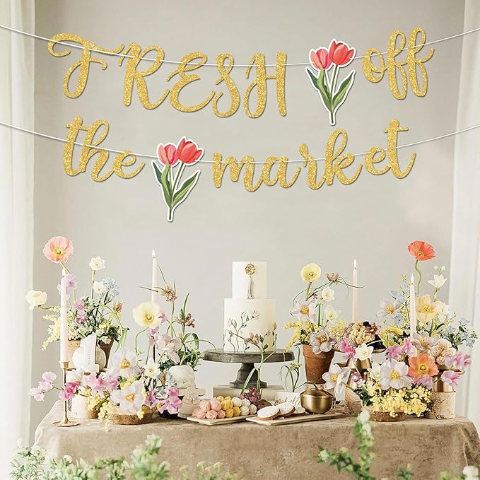 Fresh Off The Market Bridal Shower Banner, No DIY. - Image 5