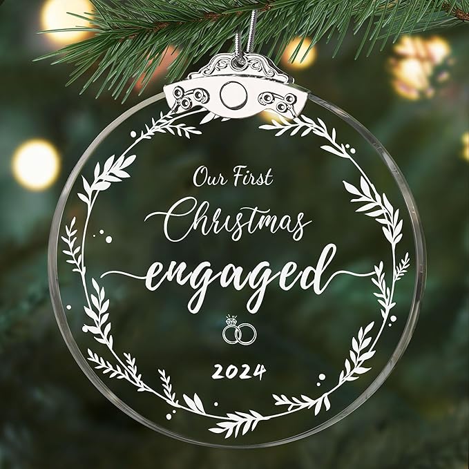 Our First Christmas Engaged Ornaments 2024 by Olicard