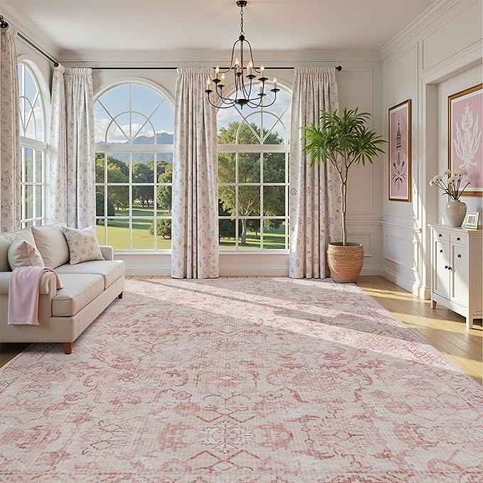 Pink Extra Large Area Rug 10x14 - Image 4