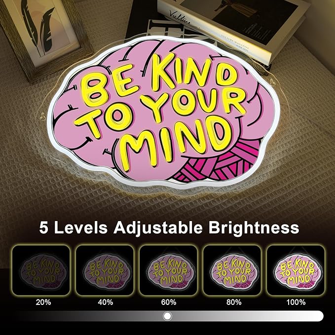 Lucunstar Be Kind To Your Mind Neon Sign Brain Neon Signs Dimmable Led - Image 5