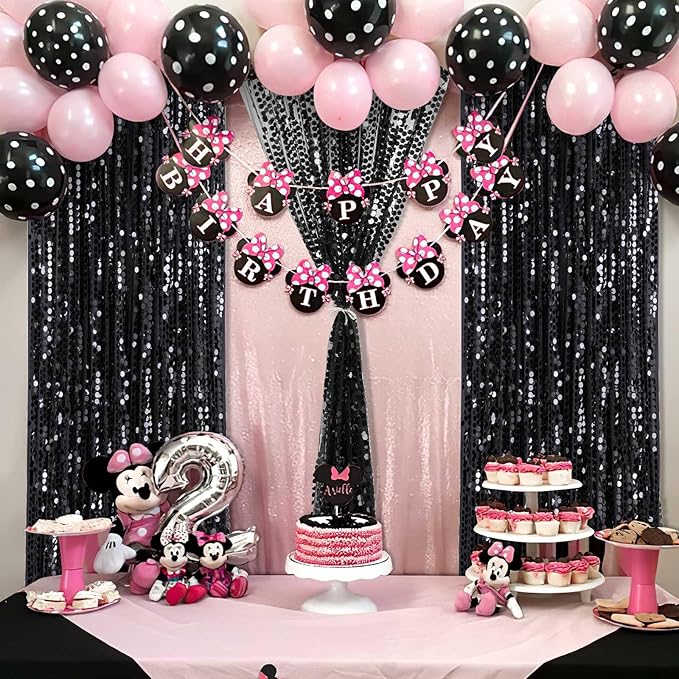 Black Big Payette Sequin Backdrop - Image 2