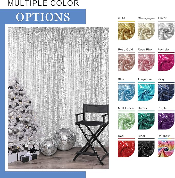 Hahuho Red Sequin Backdrop Curtain, Party Decoration（4 Panels, 2FT x 8FT - Image 5