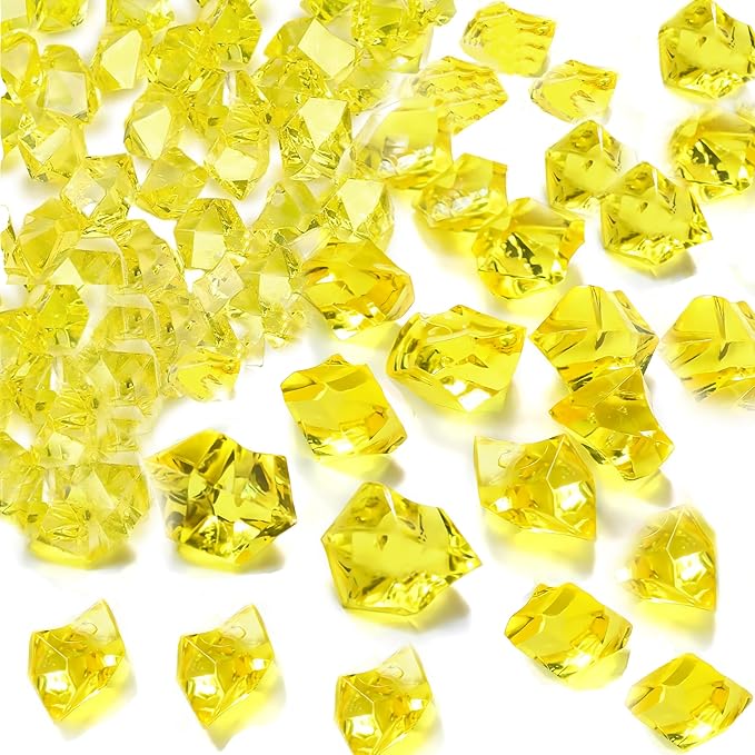 Fake Ice Cubes Fake Ice Rocks 1000PCS Acrylic Gems Gold Fake Crushed Ice Cubes by N