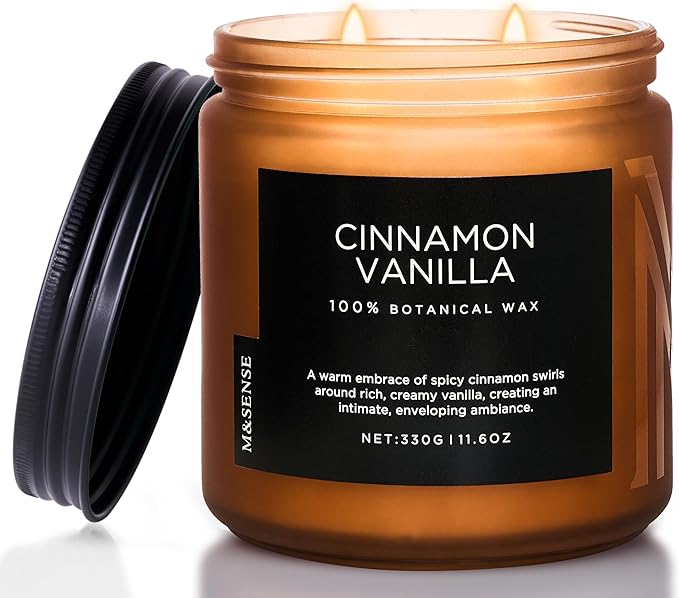 M&SENSE Cinnamon Vanilla Fall Scented Candles by MSENSE