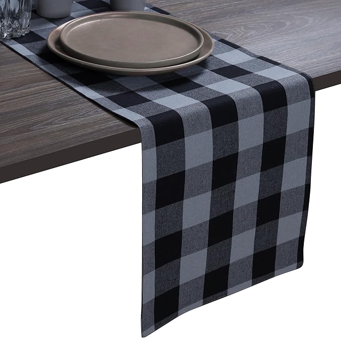 Native Fab Table Runner Buffalo Check Plaid 100% Cotton by NativeFab