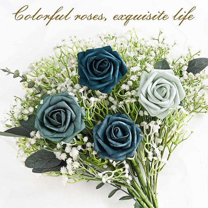 BLEUM CADE 36Pcs Artificial Flowers Fake Roses - Image 6