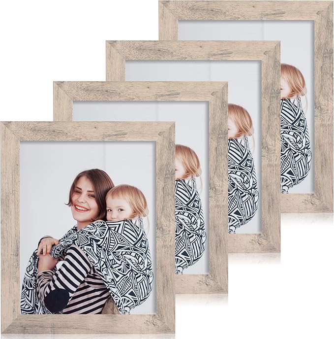 8x10 Picture Frame Set of 4, Smoke Gray Frame by iRahmen