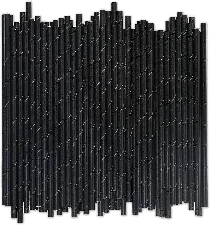 Black Paper Straws 1000 Count by chunspak